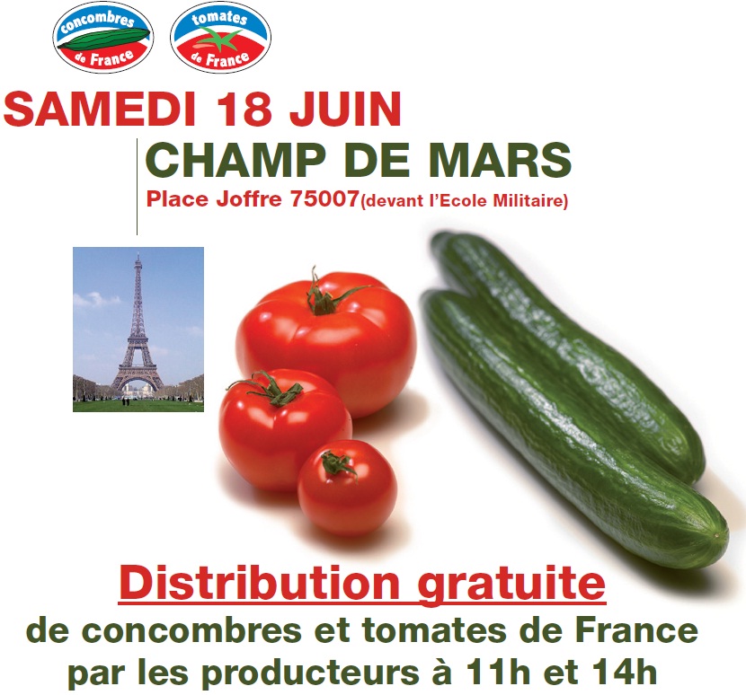 Distribution concombre tomate Paris